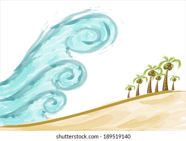 Tsunami on the beach