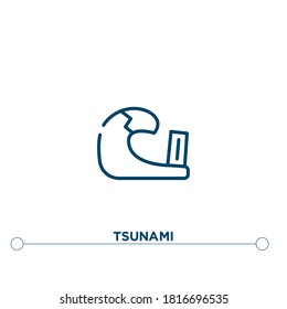 tsunami outline vector icon. simple element illustration. tsunami outline icon from editable earthquake concept. can be used for web and mobile
