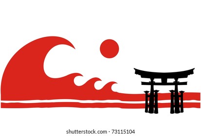 tsunami over japan