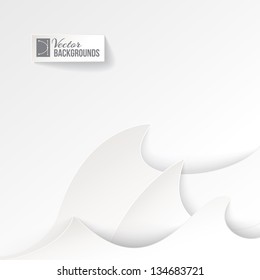 Tsunami paper waves, origami. Vector illustration.