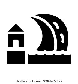 tsunami solid icon illustration vector graphic