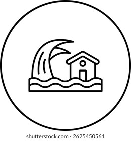 Icono de Vector de tsunami. Se puede utilizar para aplicaciones de impresión, móviles y de Web.