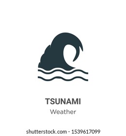 Tsunami vector icon on white background. Flat vector tsunami icon symbol sign from modern weather collection for mobile concept and web apps design.