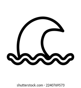 Diseño de iconos de la línea de vectores de tsunami