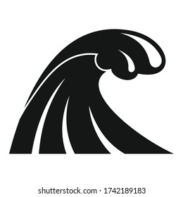 Tsunami wave flood icon. Simple illustration of tsunami wave flood vector icon for web design isolated on white background