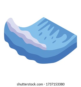 Icono de la ola de tsunami. Isometric, icono vectorial de ola de tsunami para diseño web aislado en fondo blanco