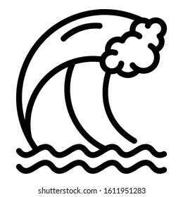 Tsunami wave icon. Outline tsunami wave vector icon for web design isolated on white background