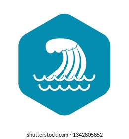 Tsunami wave icon in simple style isolated vector illustration
