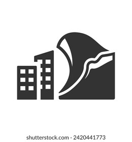Icono de ola de tsunami, gráficos de vectores