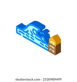 onda de tsunami fenômenos naturais ícone isométrico vetor. onda de tsunami fenômenos naturais sinal. símbolo isolado ilustração