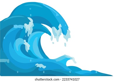 tsunami wave vector blue colored