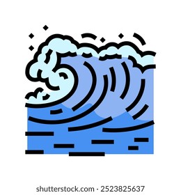 tsunami wave weather natural phenomena color icon vector. tsunami wave weather natural phenomena sign. isolated symbol illustration