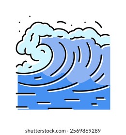 tsunami wave weather natural phenomena color icon vector. tsunami wave weather natural phenomena sign. isolated symbol illustration