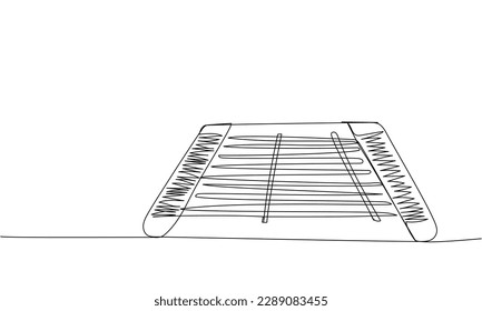 Tsymbaly, dulcimer one line art. Continuous line drawing of music, stringed and percussion instrument, culture, ukrainian, ethnic, ukraine, traditional, musical, national, folk