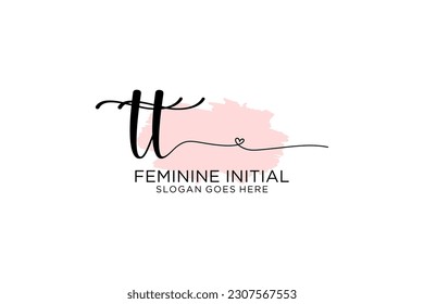 Monograma de belleza TT y elegante logo de diseño para escritura a mano logo de firma inicial, boda, moda, floral y botánica con plantilla creativa.