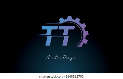 TT Gear Fusion Logo – Industrial Tech-Inspired Letter mark Futuristic Industrial Letter Mark Design for Technology and Engineering Brands.
