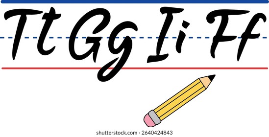 Tt Gg Ii Ff Teacher Digital EPS Vector graphics File