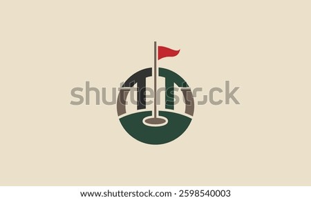 TT golf field monogram vector logo design 