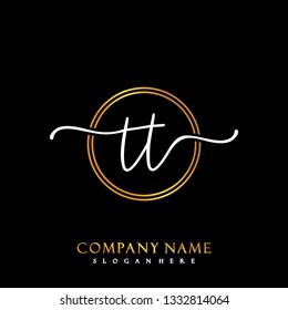 TT Initial Handwriting logo template vector