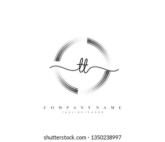 TT initial handwriting logo template vector