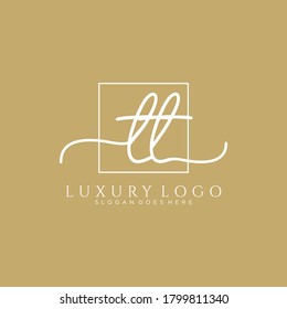 TT Initial handwriting logo template vector