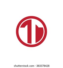 TT initial letters circle business logo red
