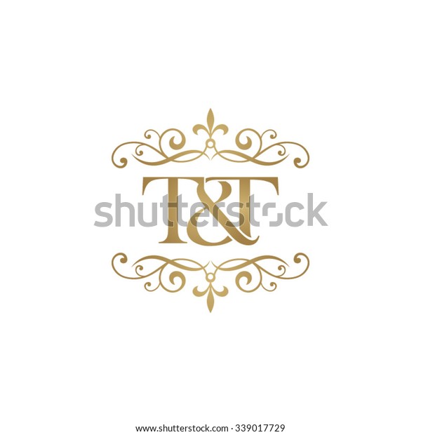 Tt Initial Logo Ornament Ampersand Monogram Stock Vector