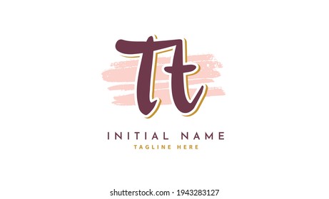 TT Initials, handwriting logo vector