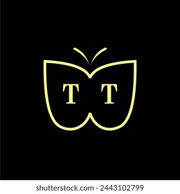 TT Iniciales logotipo de mariposa de lujo ilustración vectorial