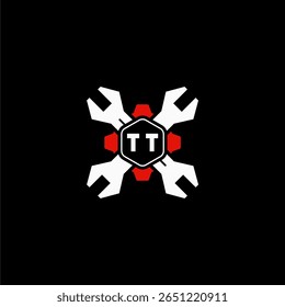 TT Initiales Vektor Stok Otomotif Logo Design