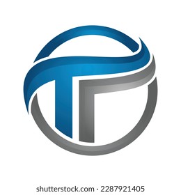 TT letter circle flow logo icon template