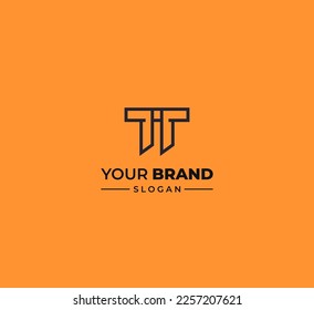 Elementos de plantilla de diseño de logotipo de letras TT. Logo de la letra digital abstracta moderna. Ilustración vectorial.