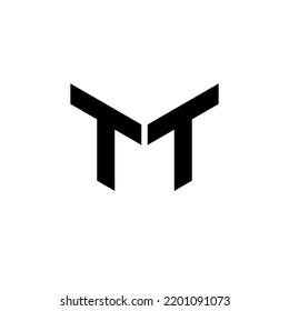 Diseño de logotipo de letras TT con fondo blanco en ilustrador, logotipo de cubo, logotipo vectorial, estilo moderno de superposición de tipos de letra del alfabeto. diseños de caligrafía para logotipo, afiche, invitación, etc.