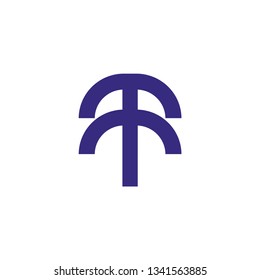 tt letter and tree vector logo