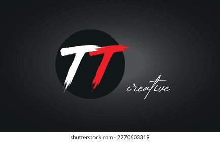 TT Letters Brush Paint Logo icon, Elegant Vector Design