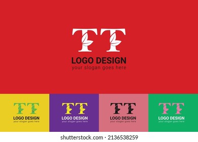 TT letters eco logo with leaf. Vector typeface for nature posters, eco friendly emblem, vegan identity, herbal and botanical cards etc. Ecology TT letters logo with leaf.
