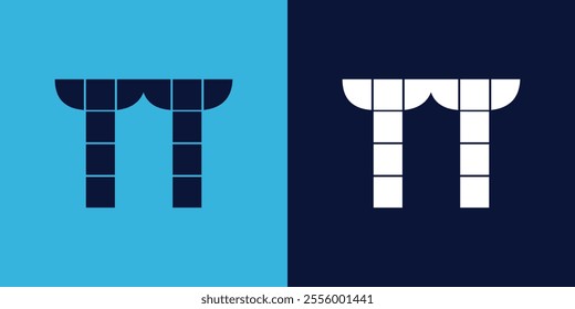 TT logo design with tile shape. Minimalist and modern vector illustration design suitable for business or brand