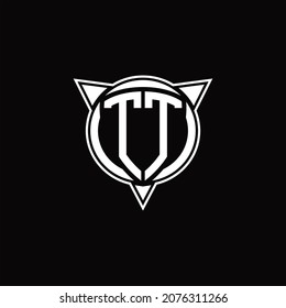 TT Logo monogram isolated with circle shape and three arrow design template