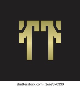 Logotipo TT con una plantilla de diseño de forma escamosa con colores dorados