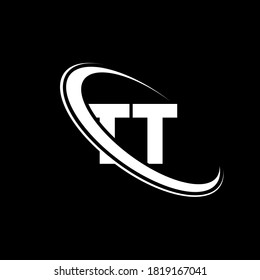 Logo de TT. Diseño T. Letra blanca TT. Diseño del logotipo de la letra T/T. Letra inicial logotipo de monograma en mayúscula del círculo TT enlazado.	
