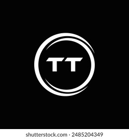 TT logo. T T design. White TT letter. TT, T T letter logo design. Initial letter TT linked circle uppercase monogram logo.