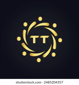 TT logo. T T design. White TT letter. TT, T T letter logo design. Initial letter TT linked circle uppercase monogram logo.