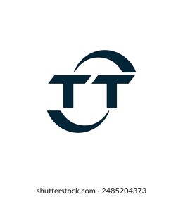 TT logo. T T design. White TT letter. TT, T T letter logo design. Initial letter TT linked circle uppercase monogram logo.