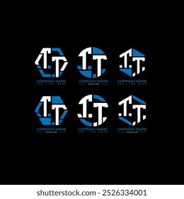 TT minimalist and classic logo set design.TT monogram polygonal and circle shape vector. TT unique design.
