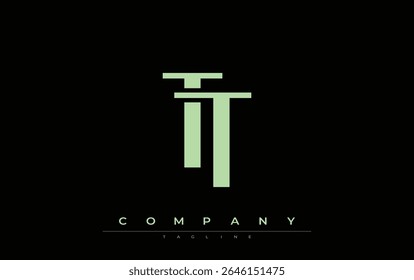 TT Modern Initials Logo Design. Branding logo with stylized initials showcasing bold design and modern aesthetic. Ideal for professional business branding or creative projects focusing on minimalistic