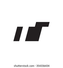 TT negative space letter logo