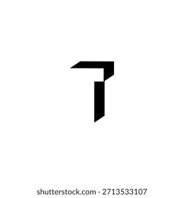 TT Negative Space Monogram Logo - Modernes minimales Buchstabendesign