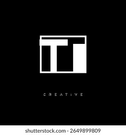 TT Negative Space Monogram – Minimalist Black and White Letter mark Logo for Creative Branding, Fashion Identity  Modern Design Concepts
