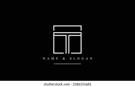 Monograma del logotipo de las letras abstractas TT