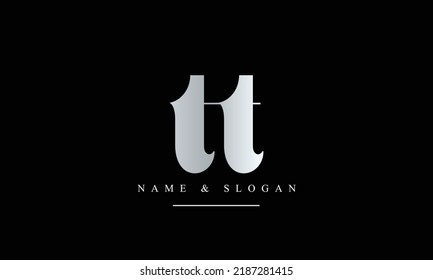 Monograma del logotipo de las letras abstractas TT